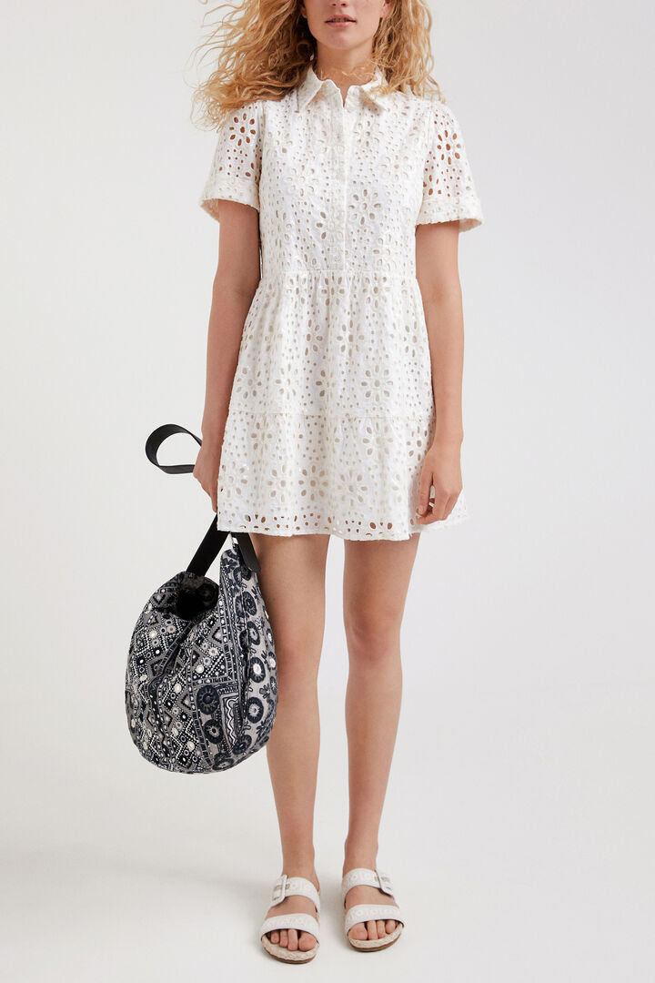 Robe chemise à broderie suisse | Desigual