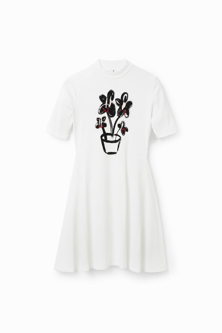Vestido mini skater planta | Desigual