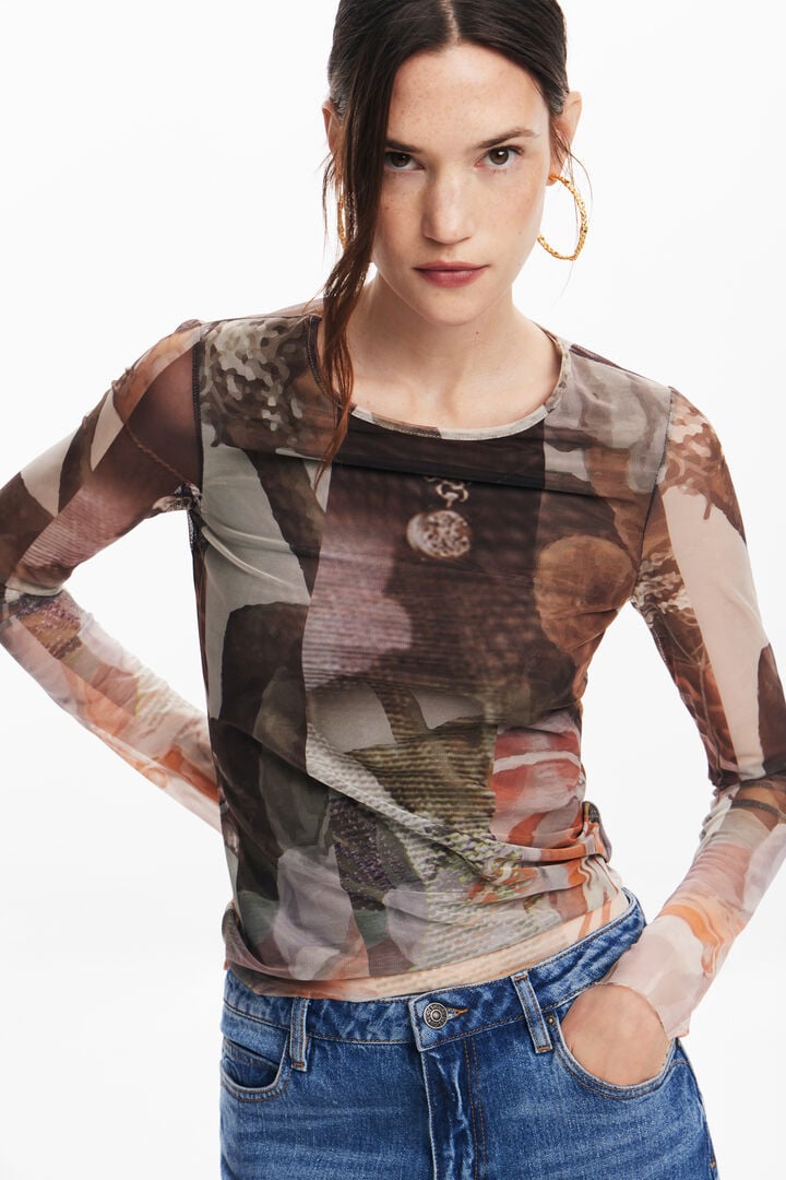 Printed tulle T-shirt | Desigual