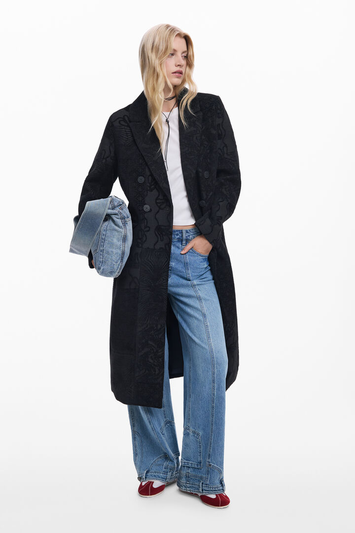 Black textured coat