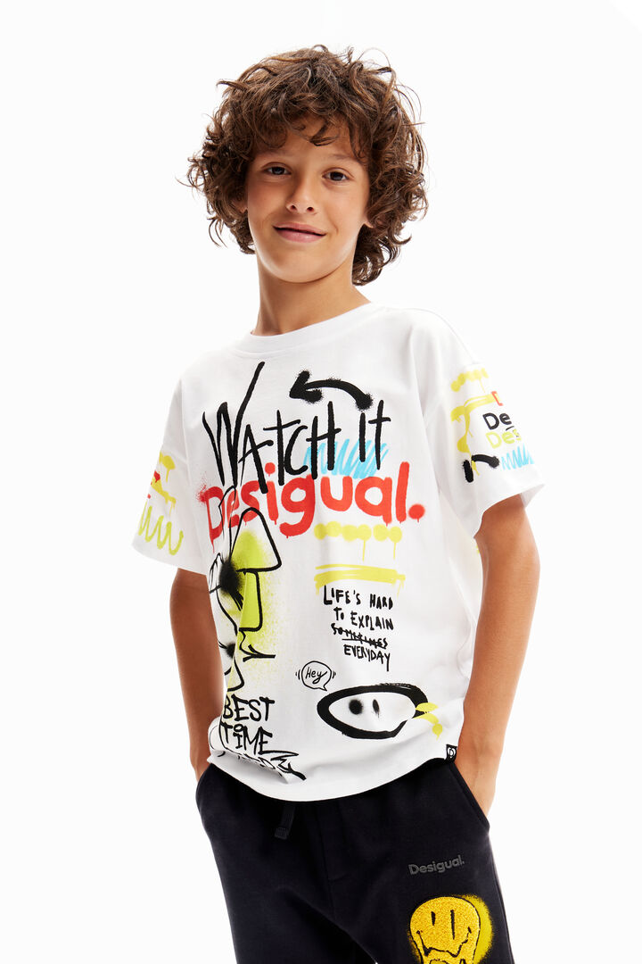 Camiseta mensajes graffiti | Desigual