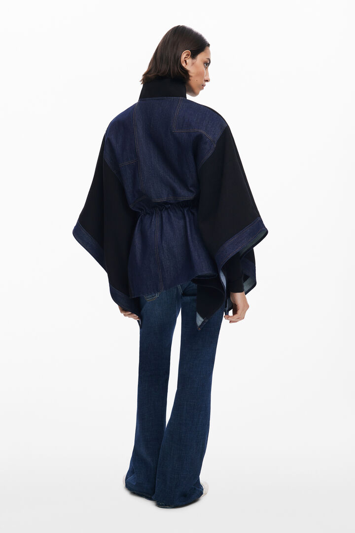 Poncho en denim combiné | Desigual