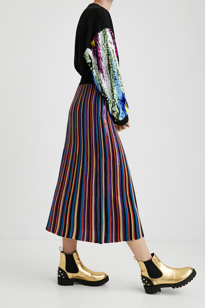 Falda midi rayas | Desigual