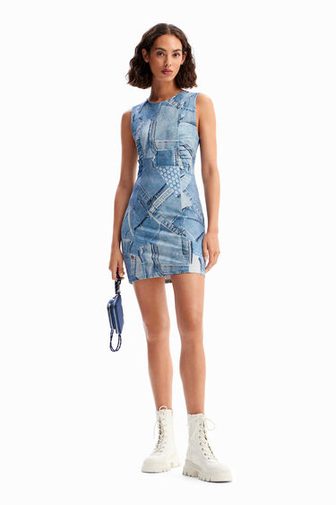 Vestit mini patch denim | Desigual