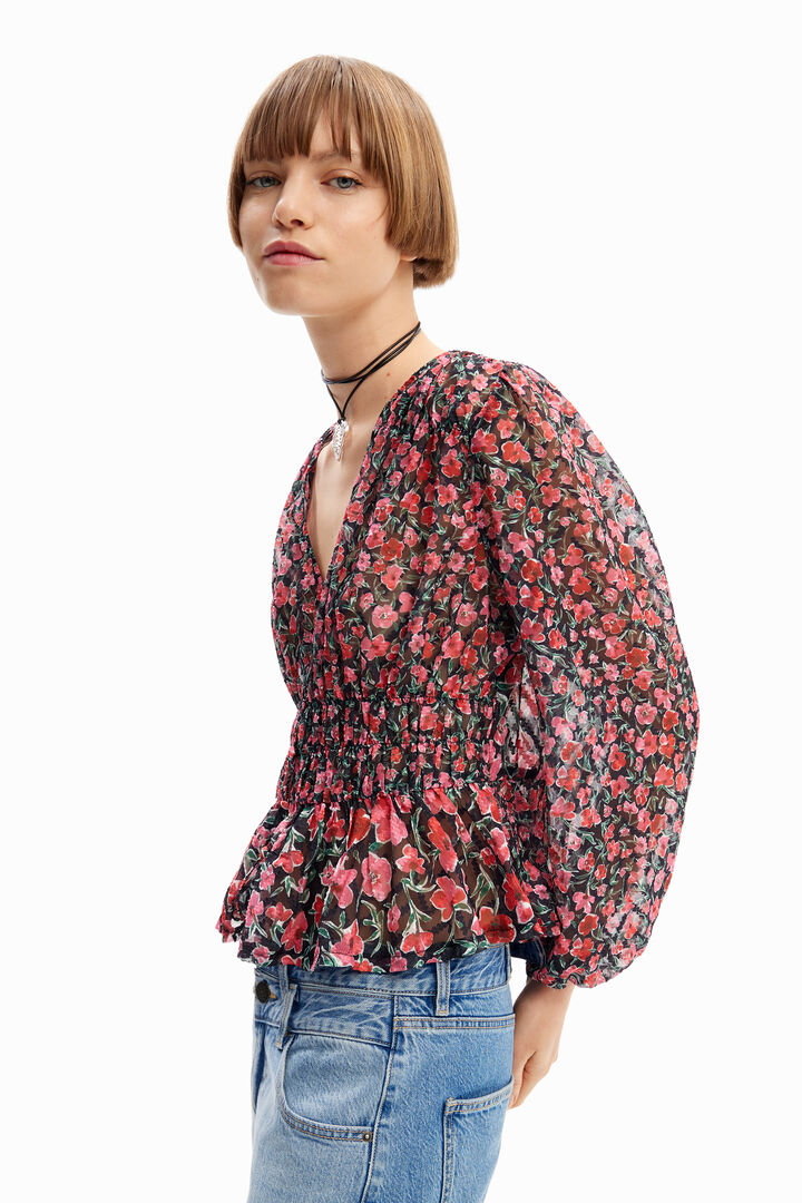 Women's Floral plumetis blouse I Desigual.com