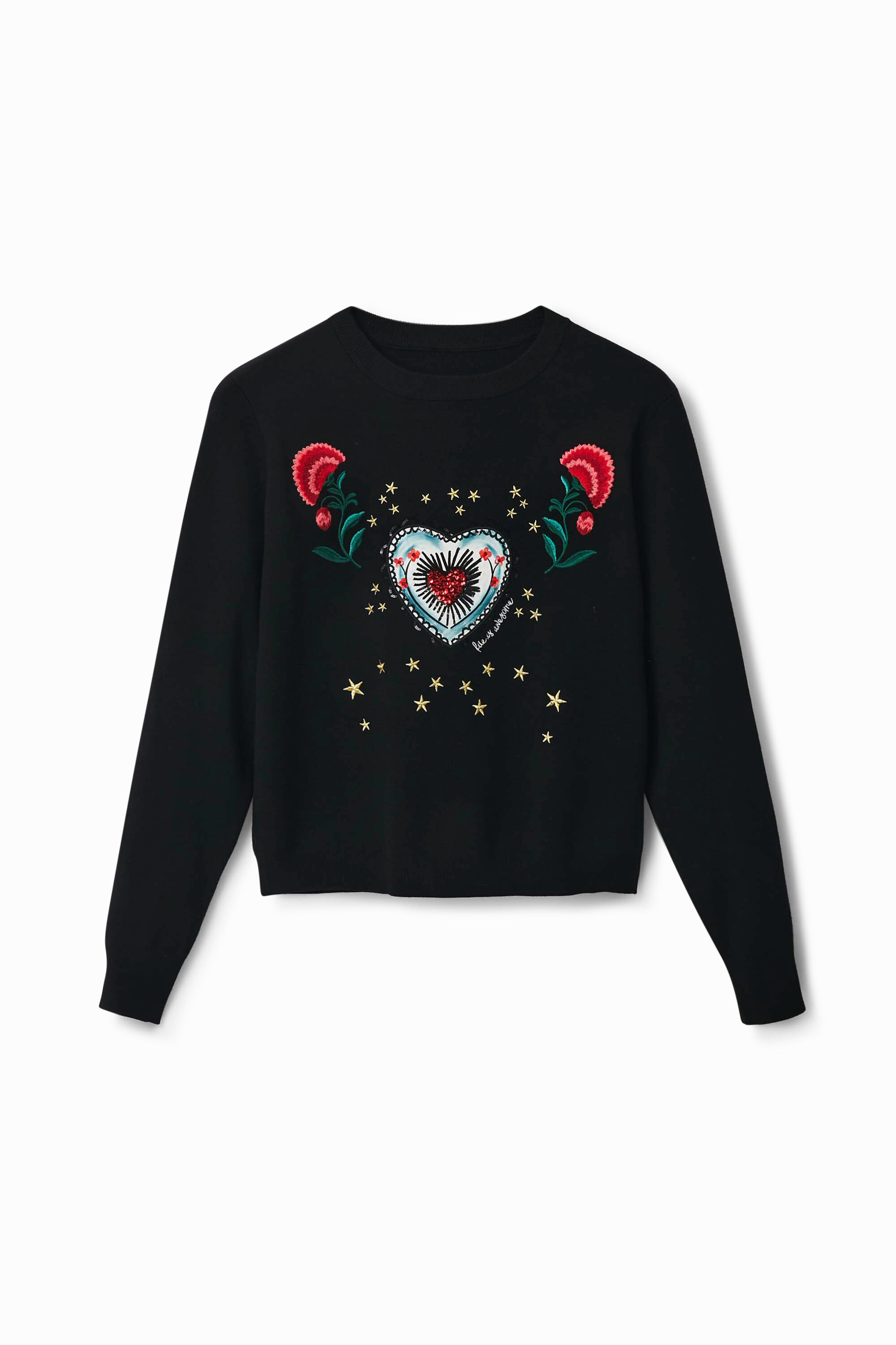 Pullover Herz Blumen