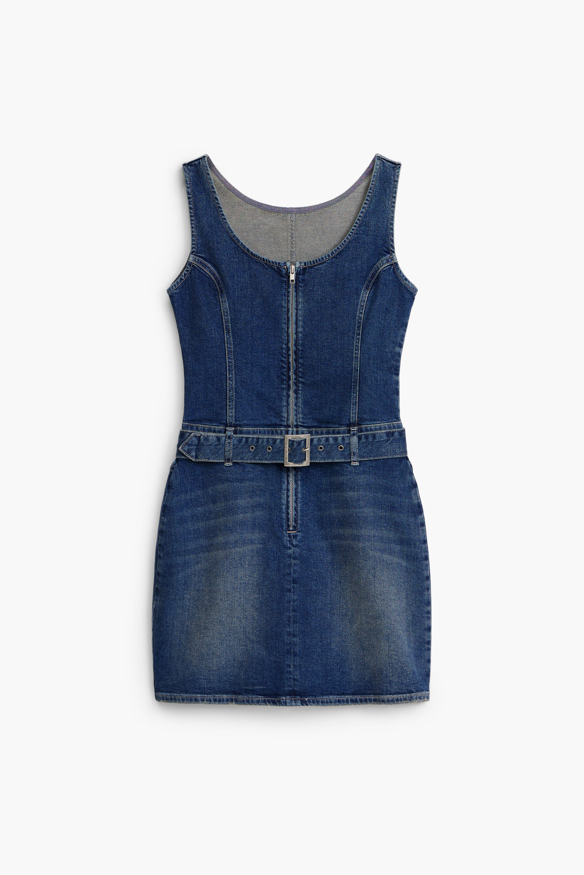 Desigual, Denimkleid mit Gürtel, Damen, Baumwolle, Blau, S