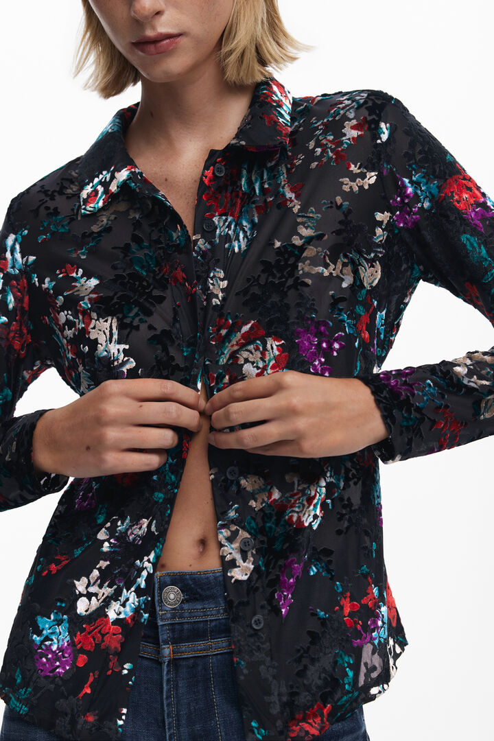 Camiseta de tul estampado floral | Desigual