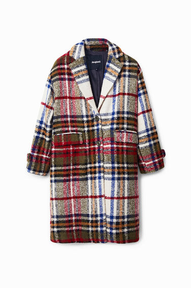 manteau laine tartan