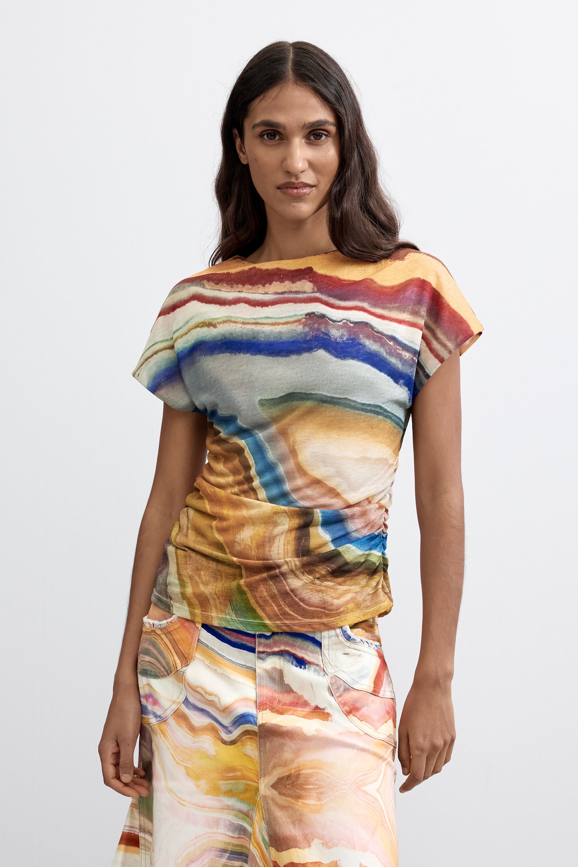 Desigual, Camiseta Estampada Knit, Poliester