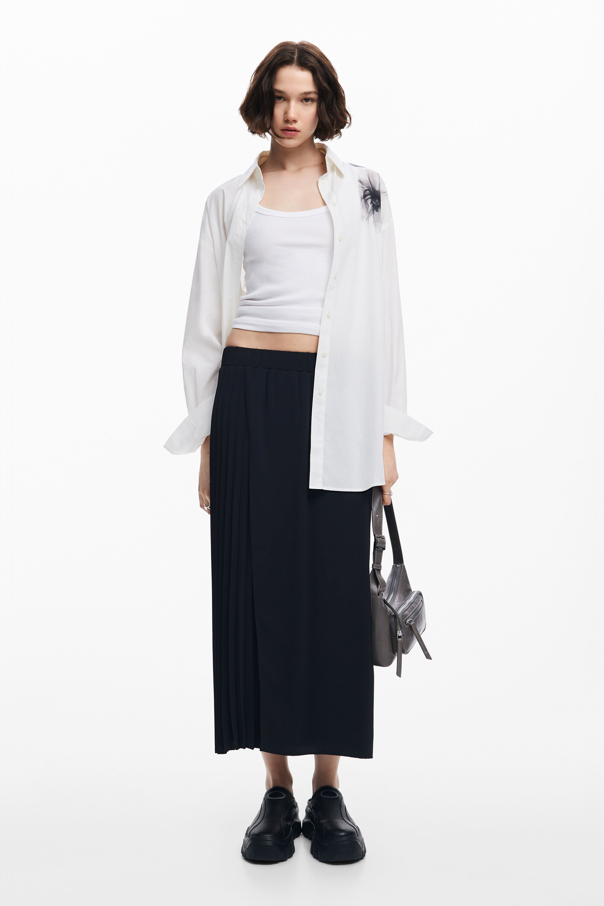 Pleated midi skirt women s I Desigual
