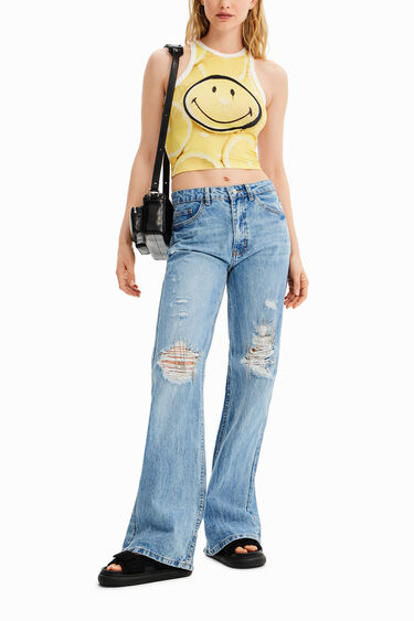 Camiseta slim canalé Smiley® | Desigual
