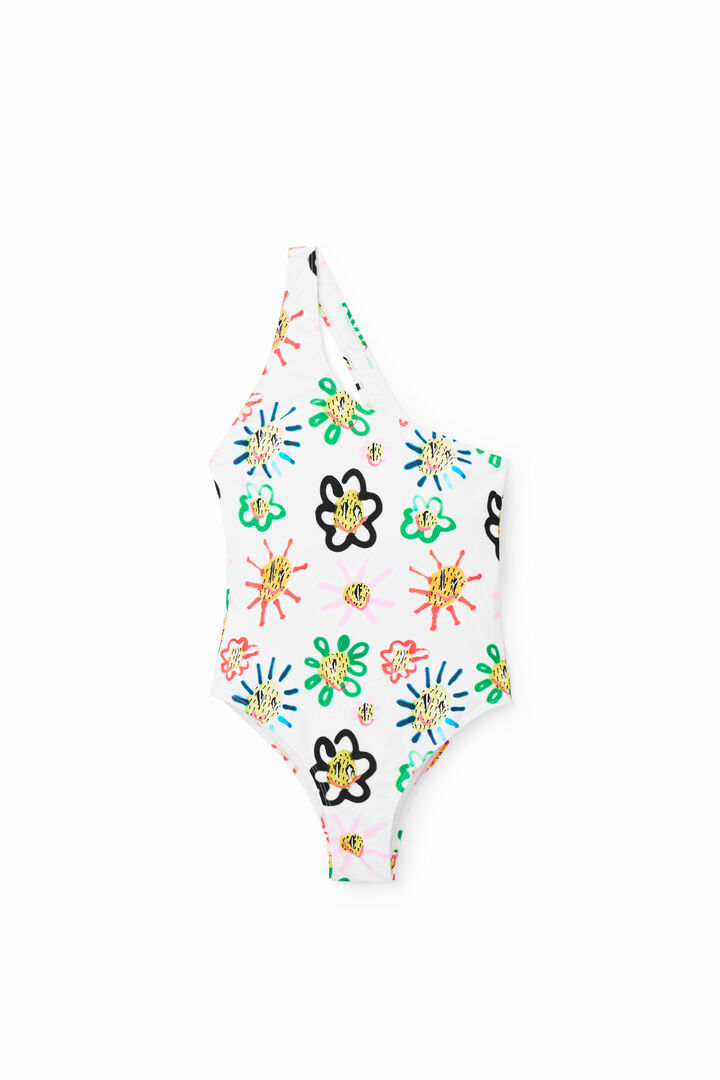 Asymmetric-strap sun swimsuit | Desigual