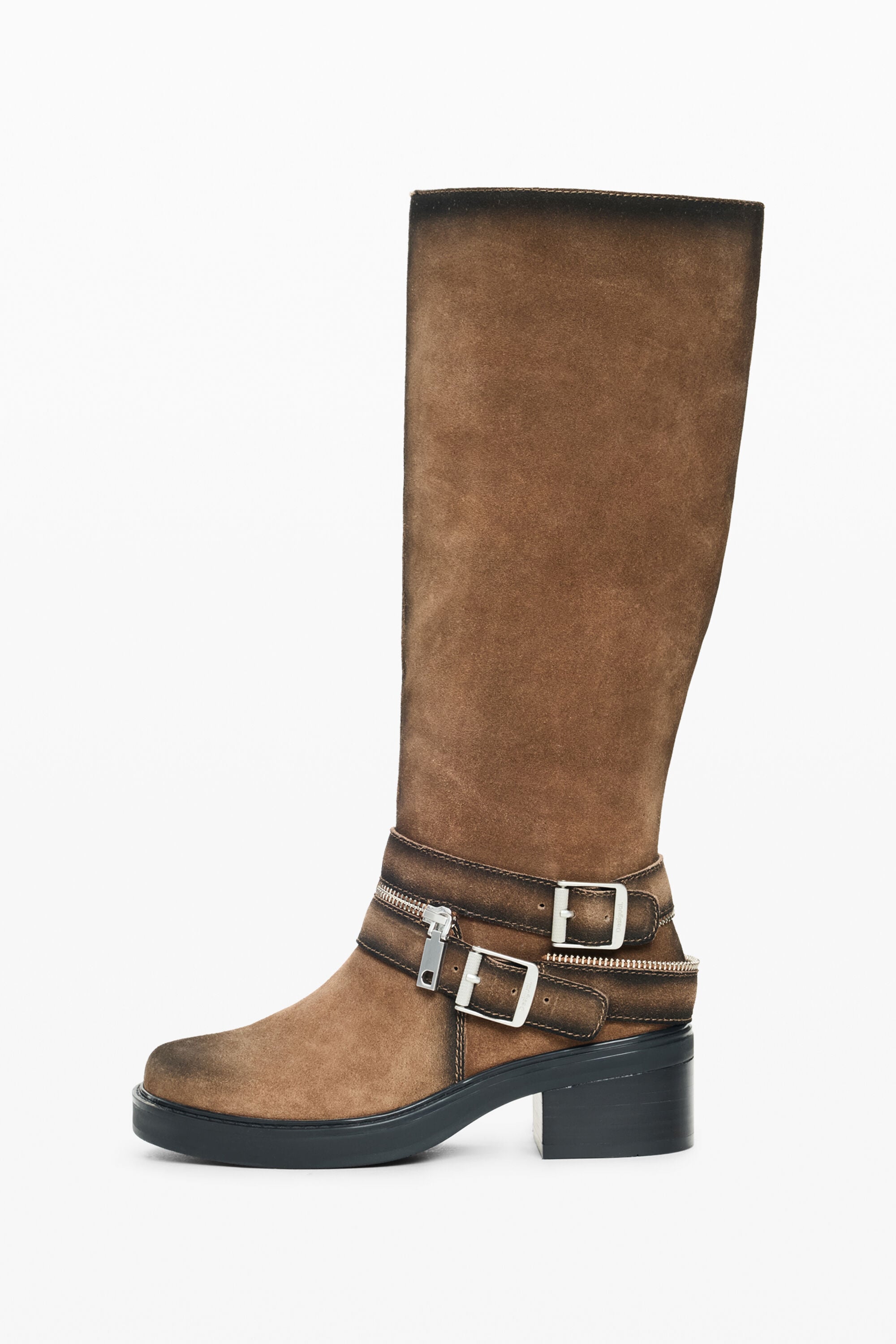 Desigual, botas planas hebilla, Mujer, Cow Leather, MarróN, 36