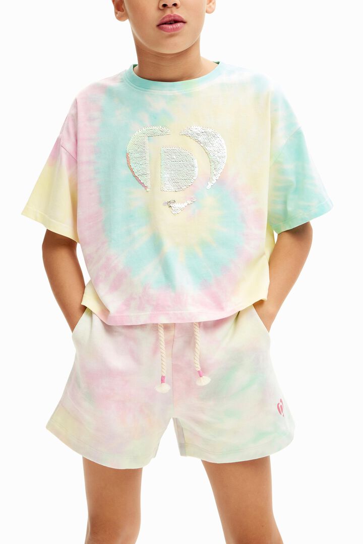 Fleeceshorts met tie-dye | Desigual