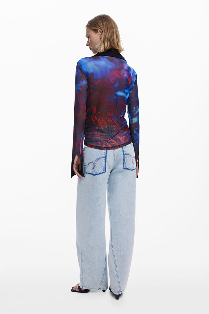 Camiseta de chiffon abotoada | Desigual