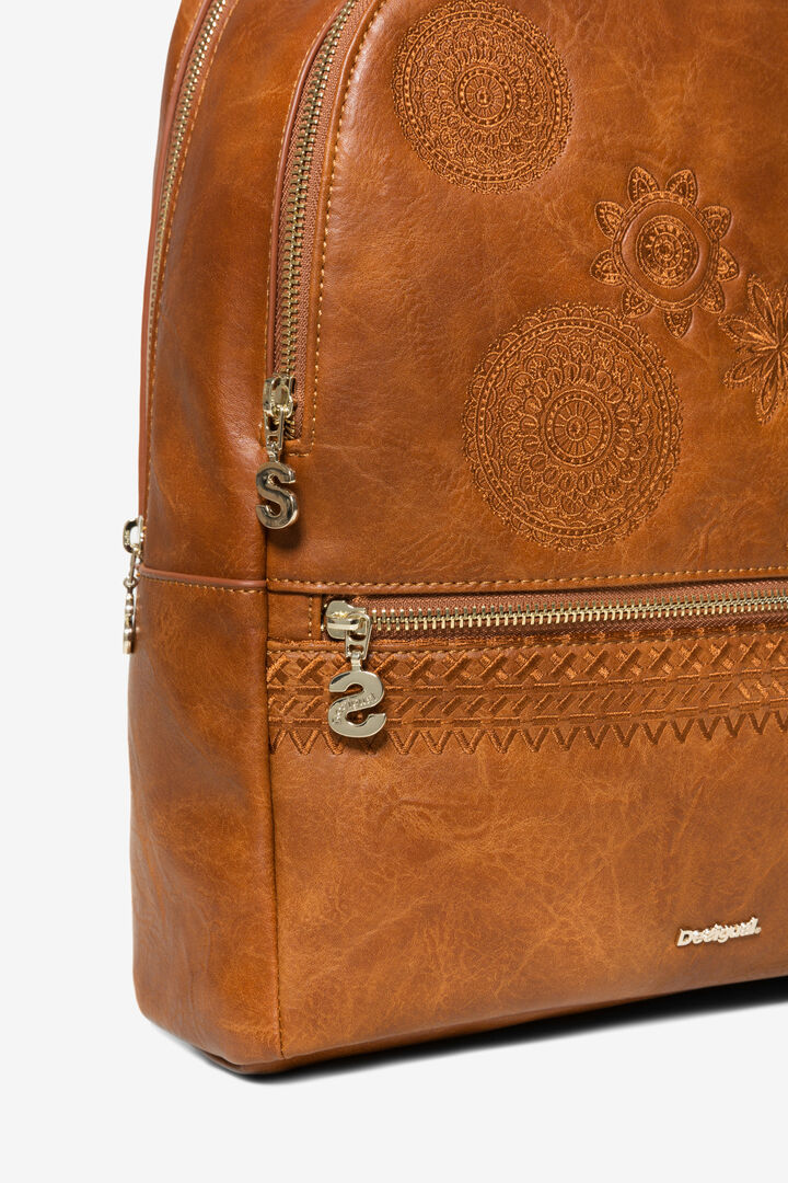 Sac à dos broderies effet cuir | Desigual