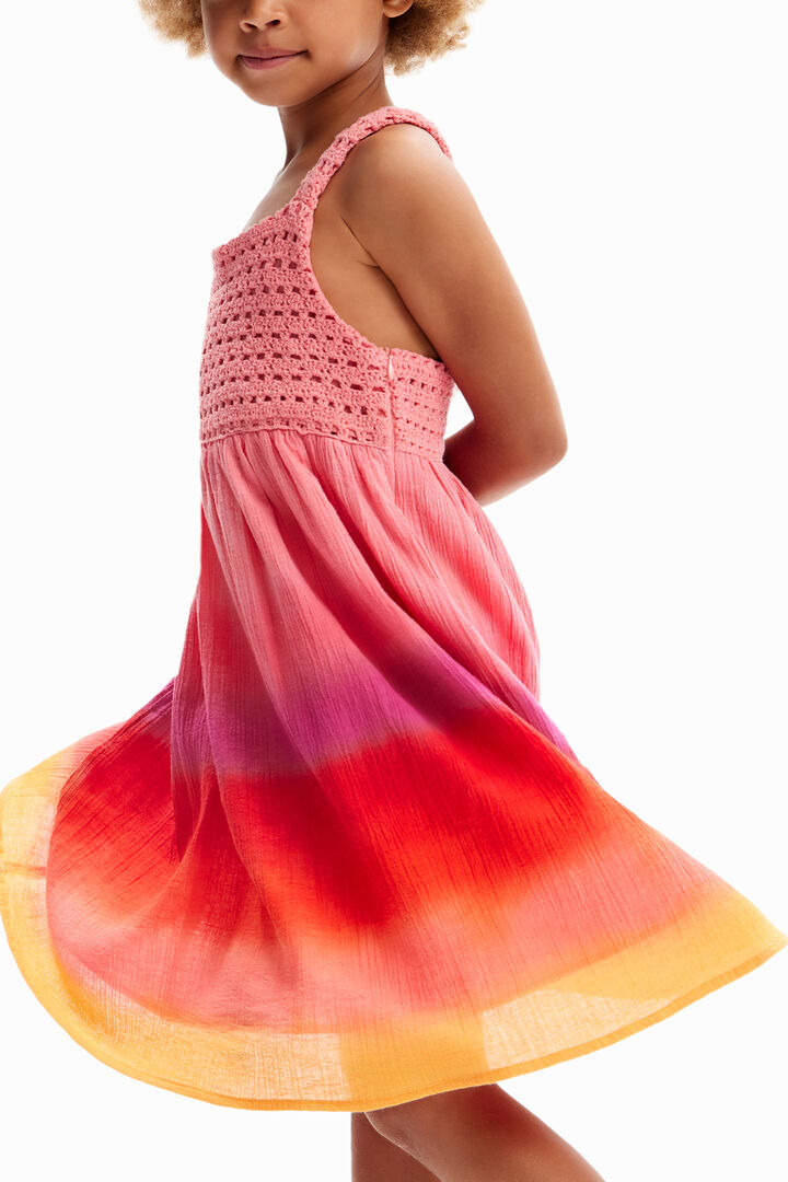 Vestido de croché multicolor | Desigual