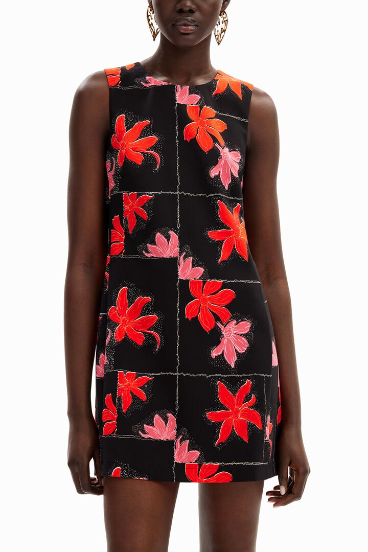 Floral mini pinafore dress | Desigual