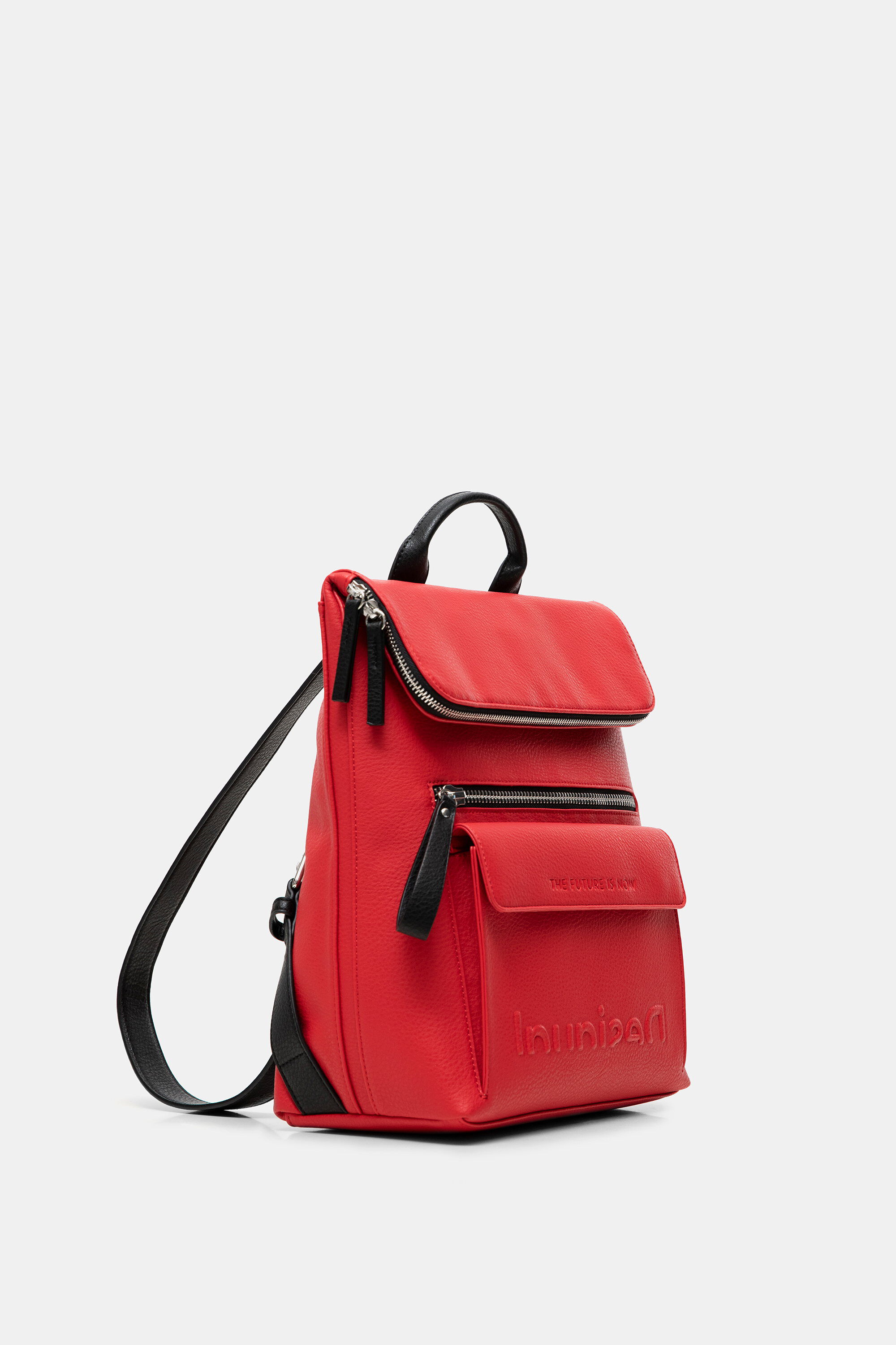 Mochila cuadrada efecto piel