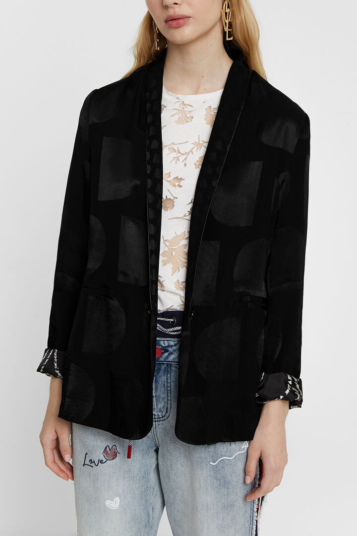 Blazer in glossy logomania | Desigual