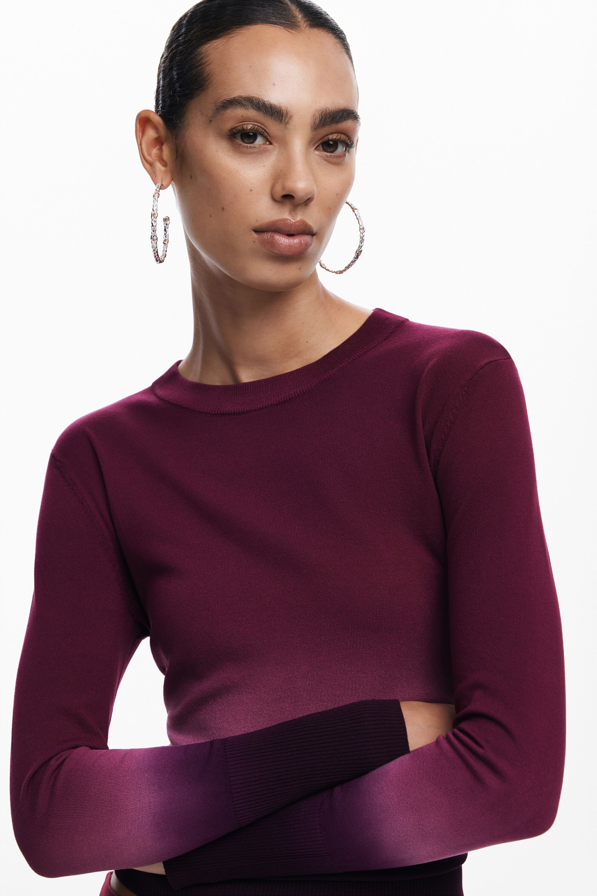 Desigual Light Gradient Sweater In Red