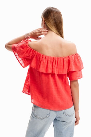 Textured ruffle blouse | Desigual
