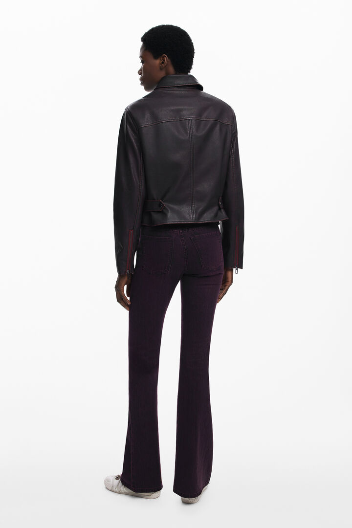 Giacca effetto pelle bordeaux | Desigual