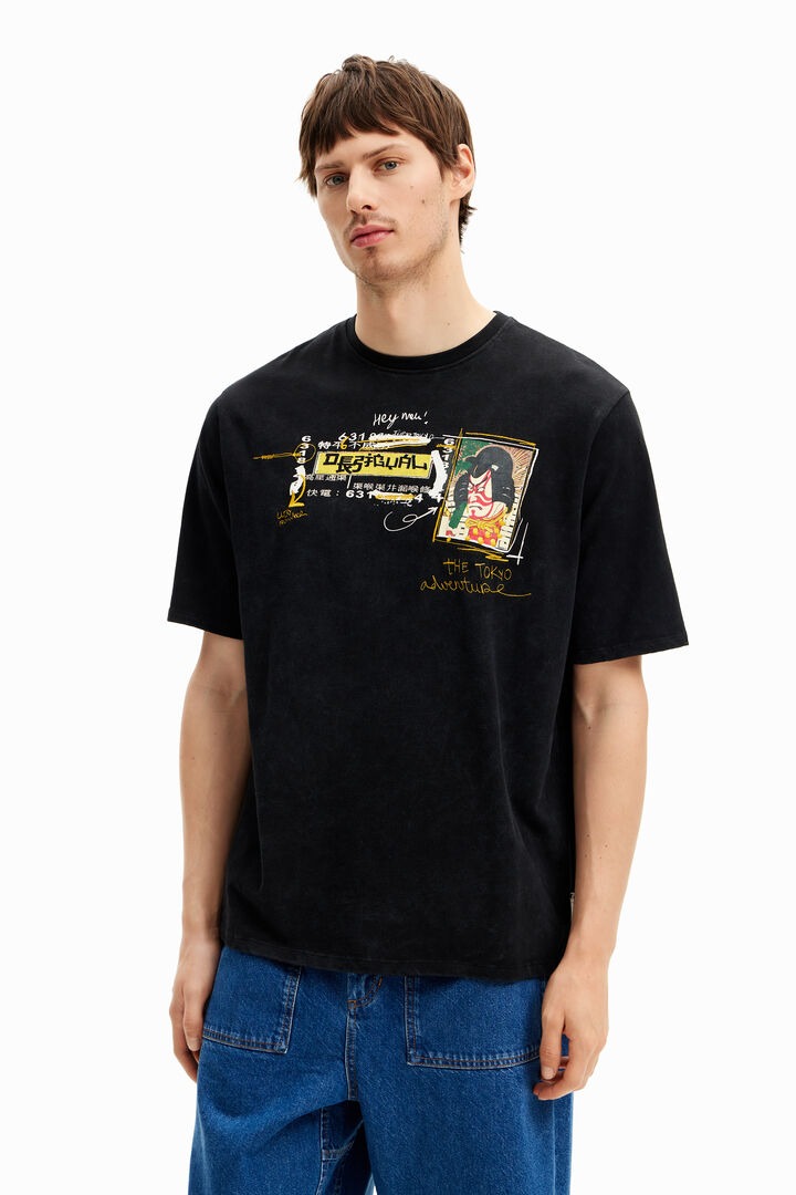 Japanese-style illustration T-shirt