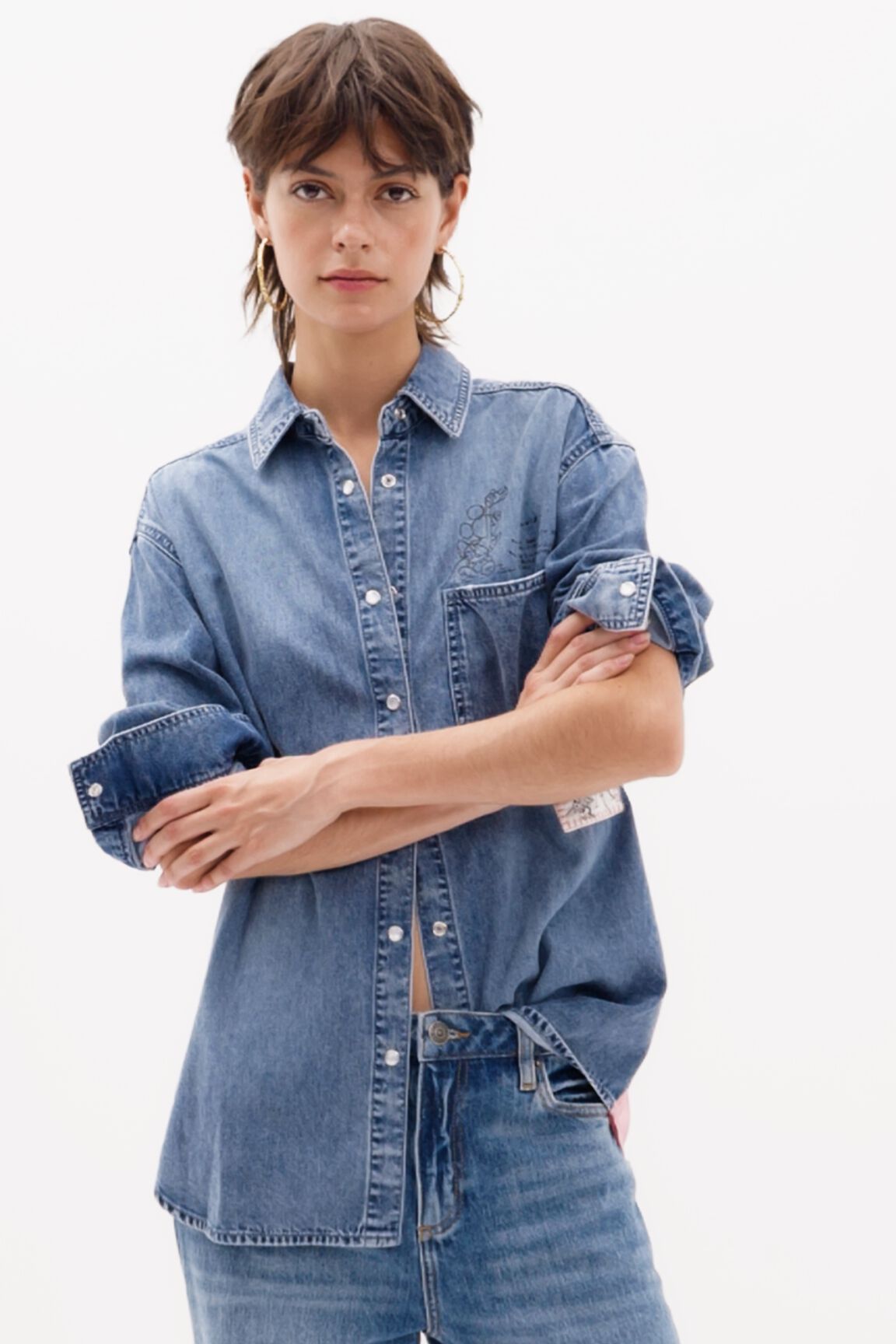 Mickey mouse denim shirt hot sale