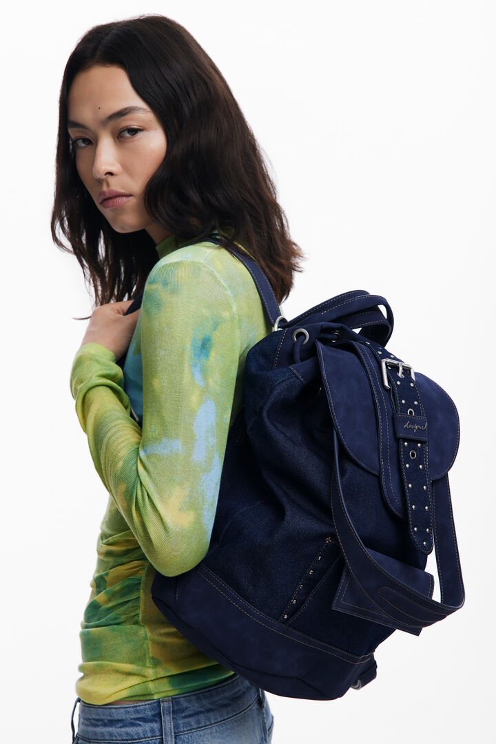 Medium convertible denim bucket backpack | Desigual