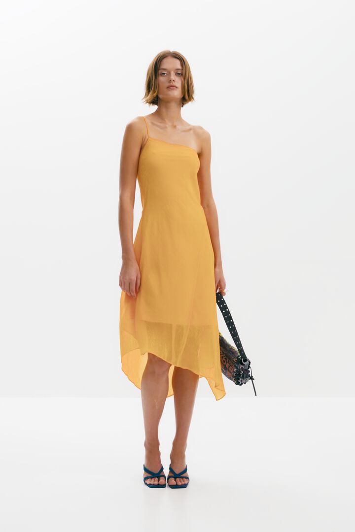 Asymmetric layered midi dress | Desigual