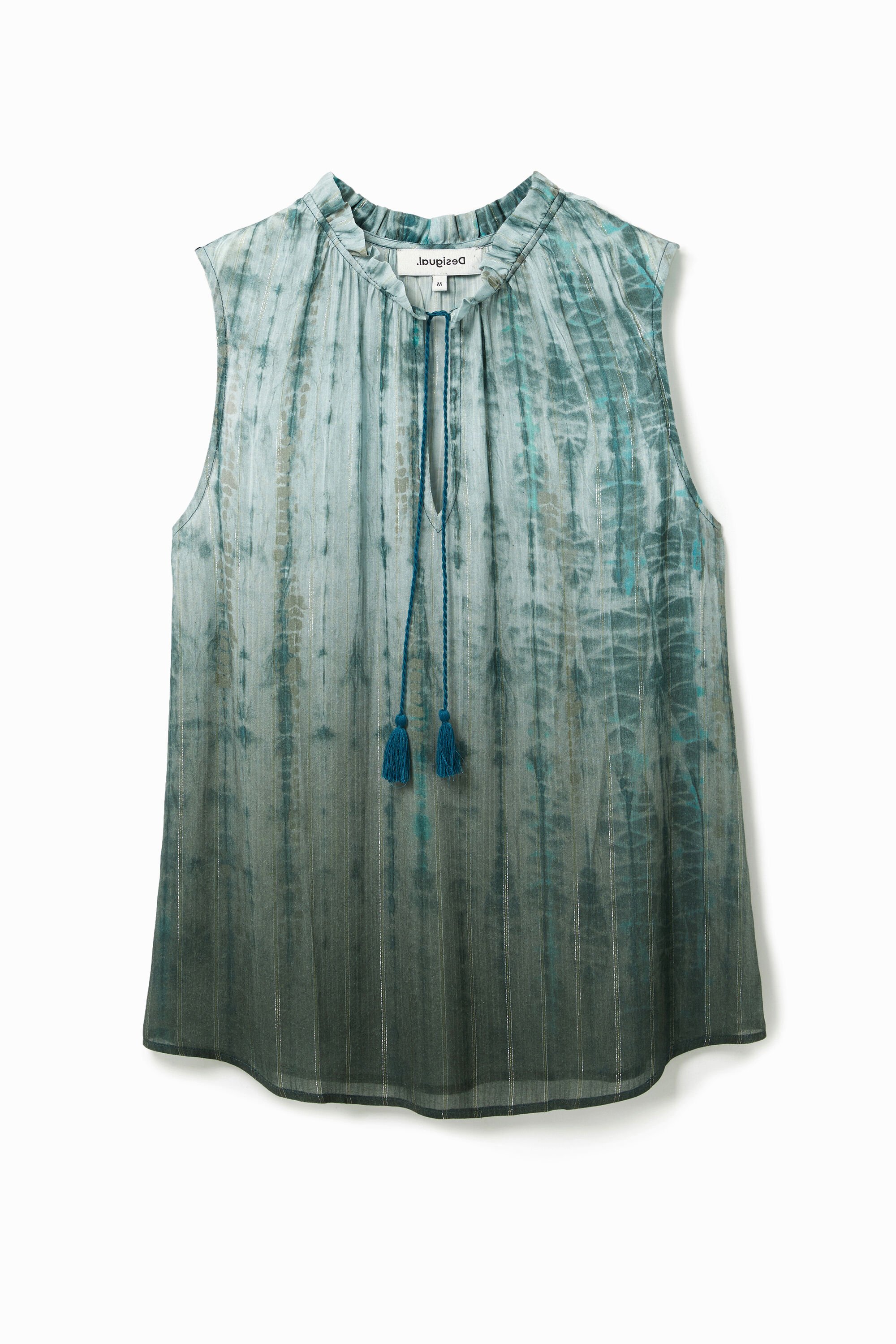Ärmellose Bluse mit Batik
