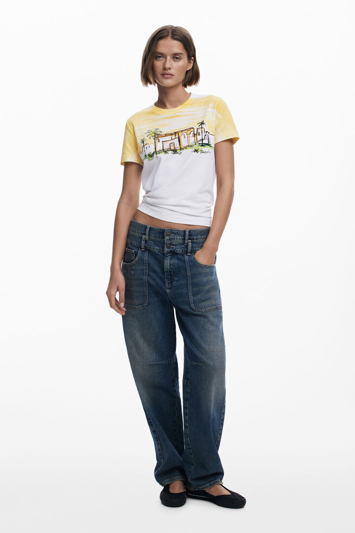 Short-sleeve palm tree T-shirt | Desigual