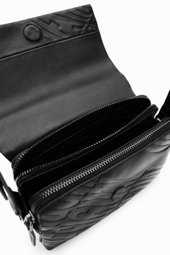 Small leather logo crossbody bag | Desigual
