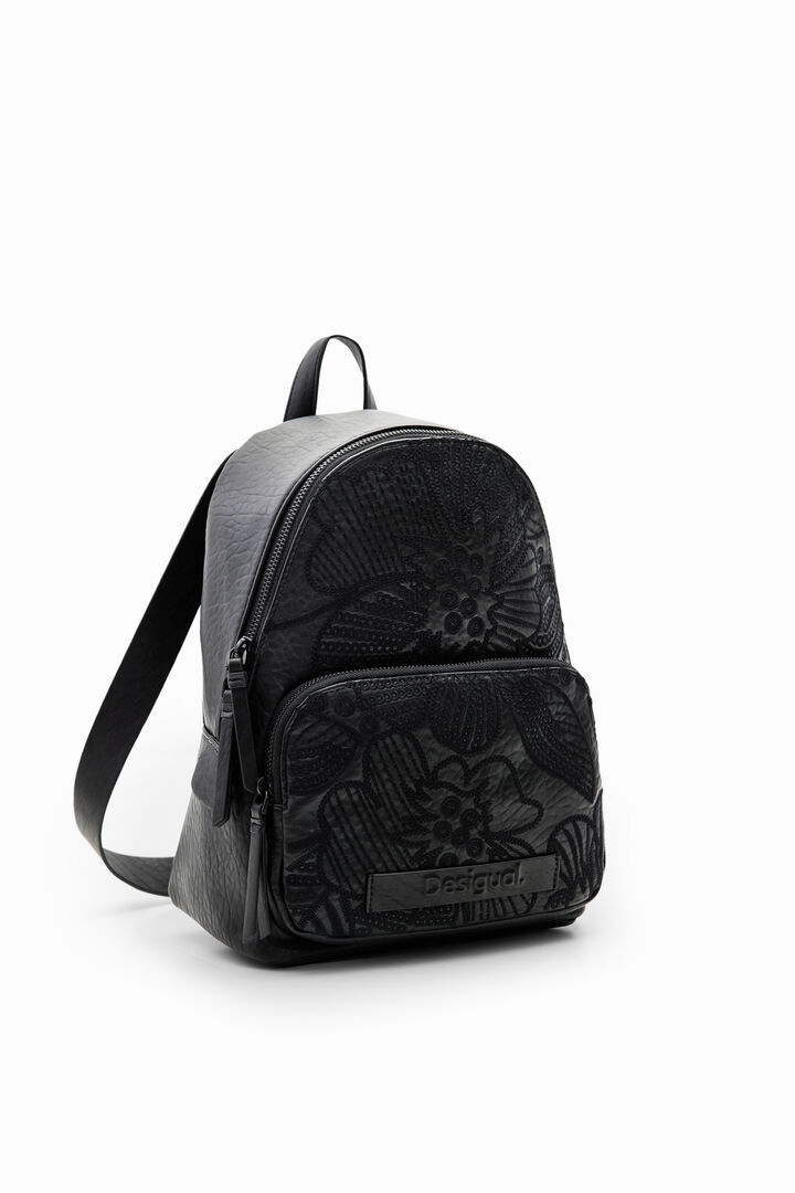 Small floral embroidery backpack