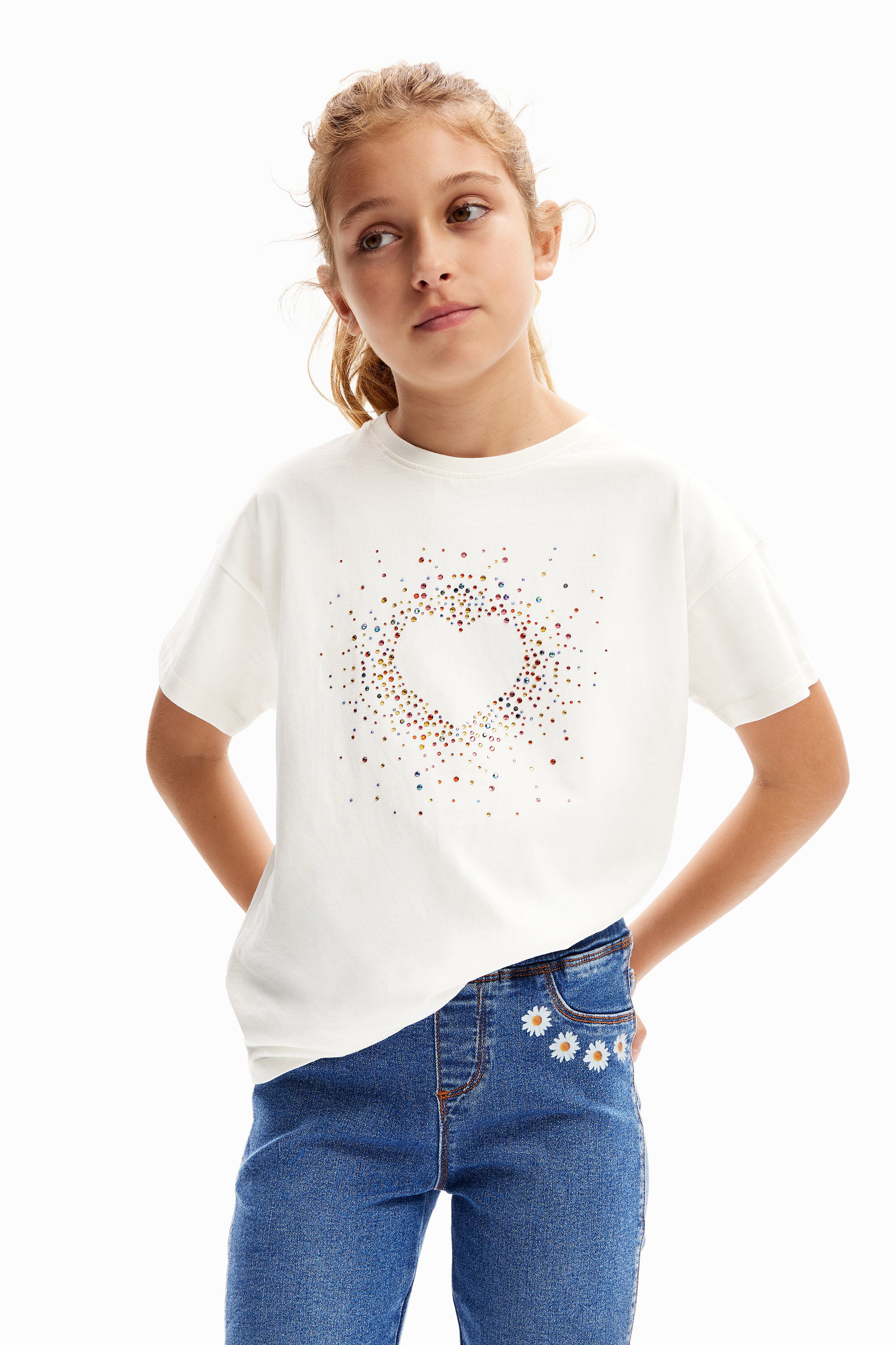 Imagem de T-shirt coração strass