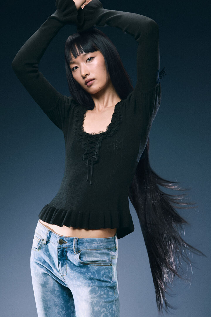 fine ribbed knit sweater