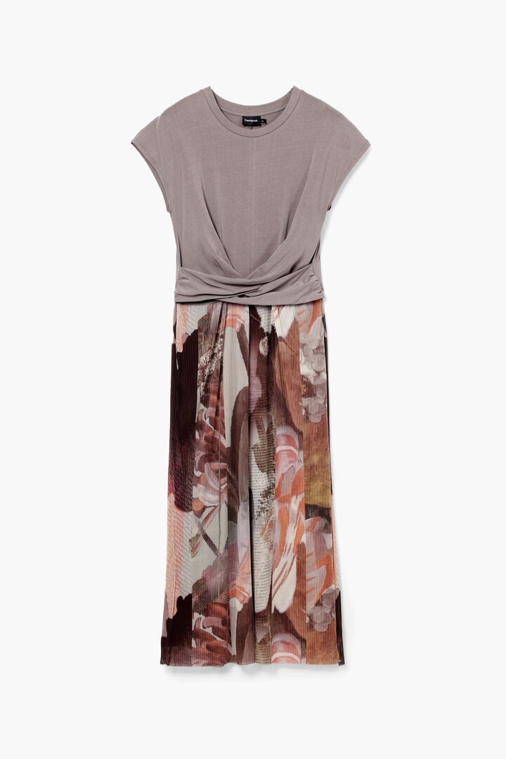 Vestido midi h&iacute;brido flores | Desigual