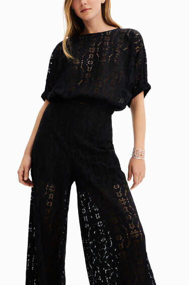 Pantalons puntes transparències | Desigual