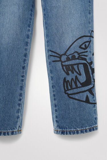 Rechte jeans met tijger | Desigual