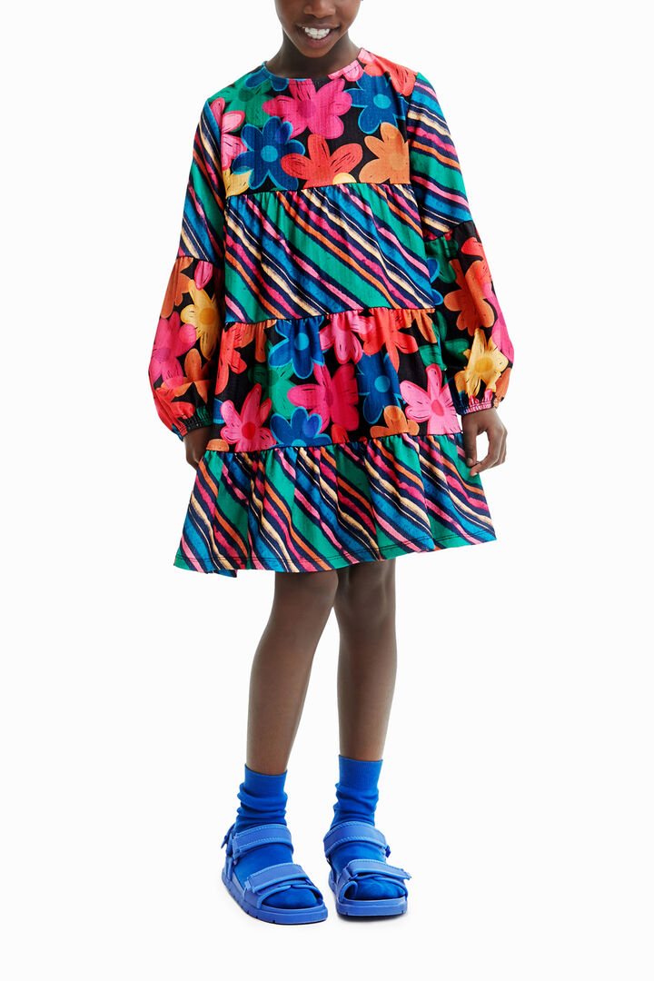 Stripy floral dress | Desigual