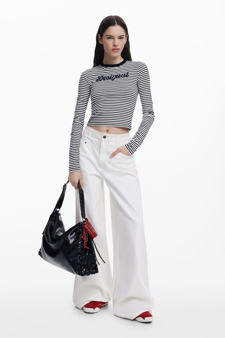 Large shiny braided bag | Desigual