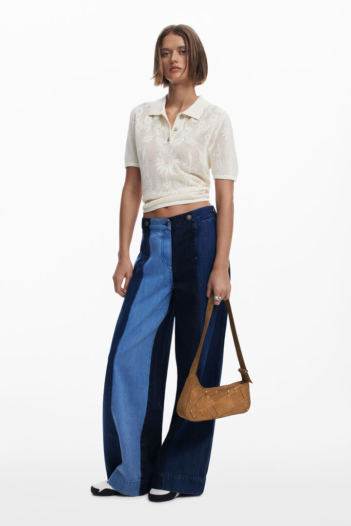 Bolso 100% piel solapa asimétrica pequeño | Desigual