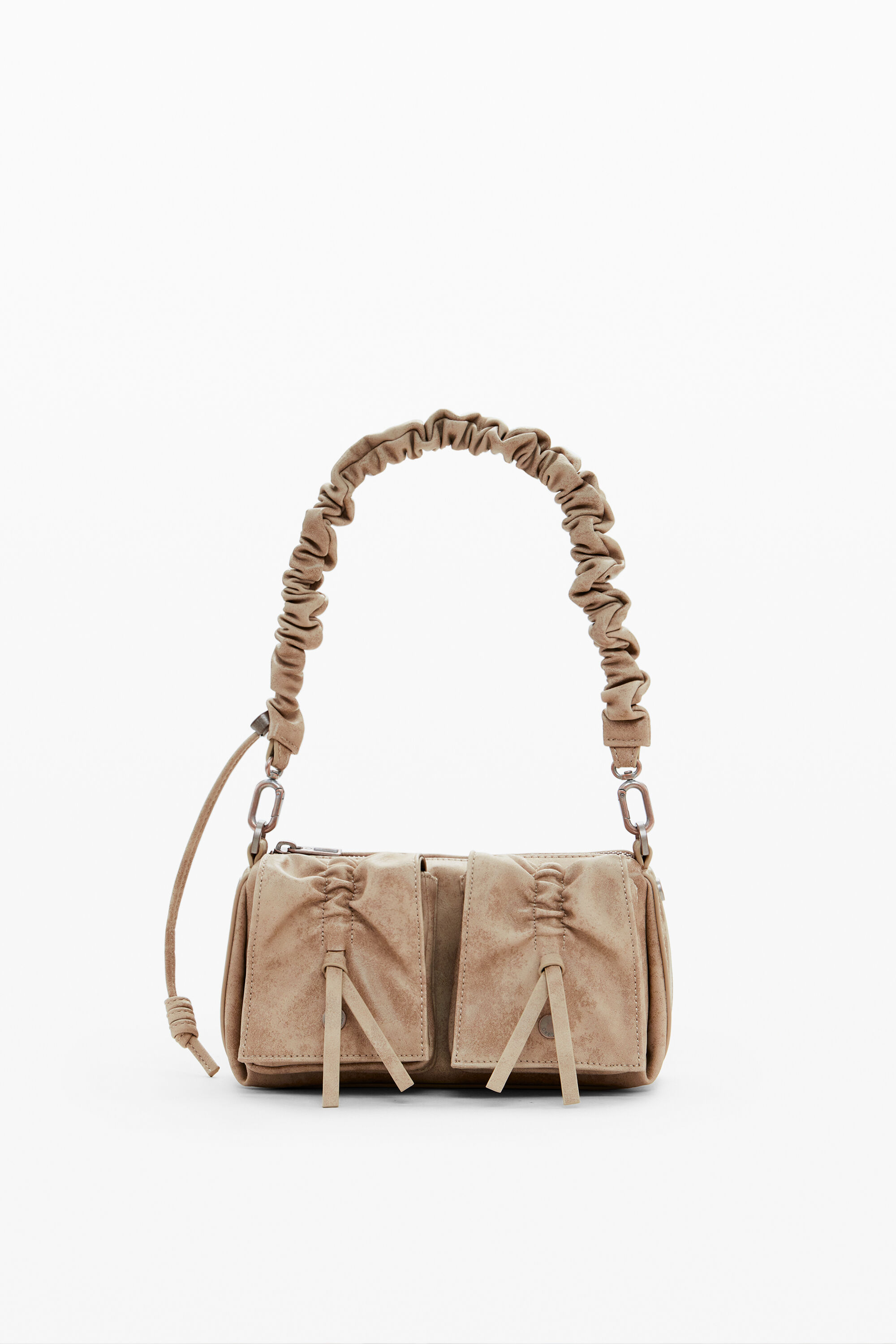Desigual Small Bag With Bow Pockets In Beige