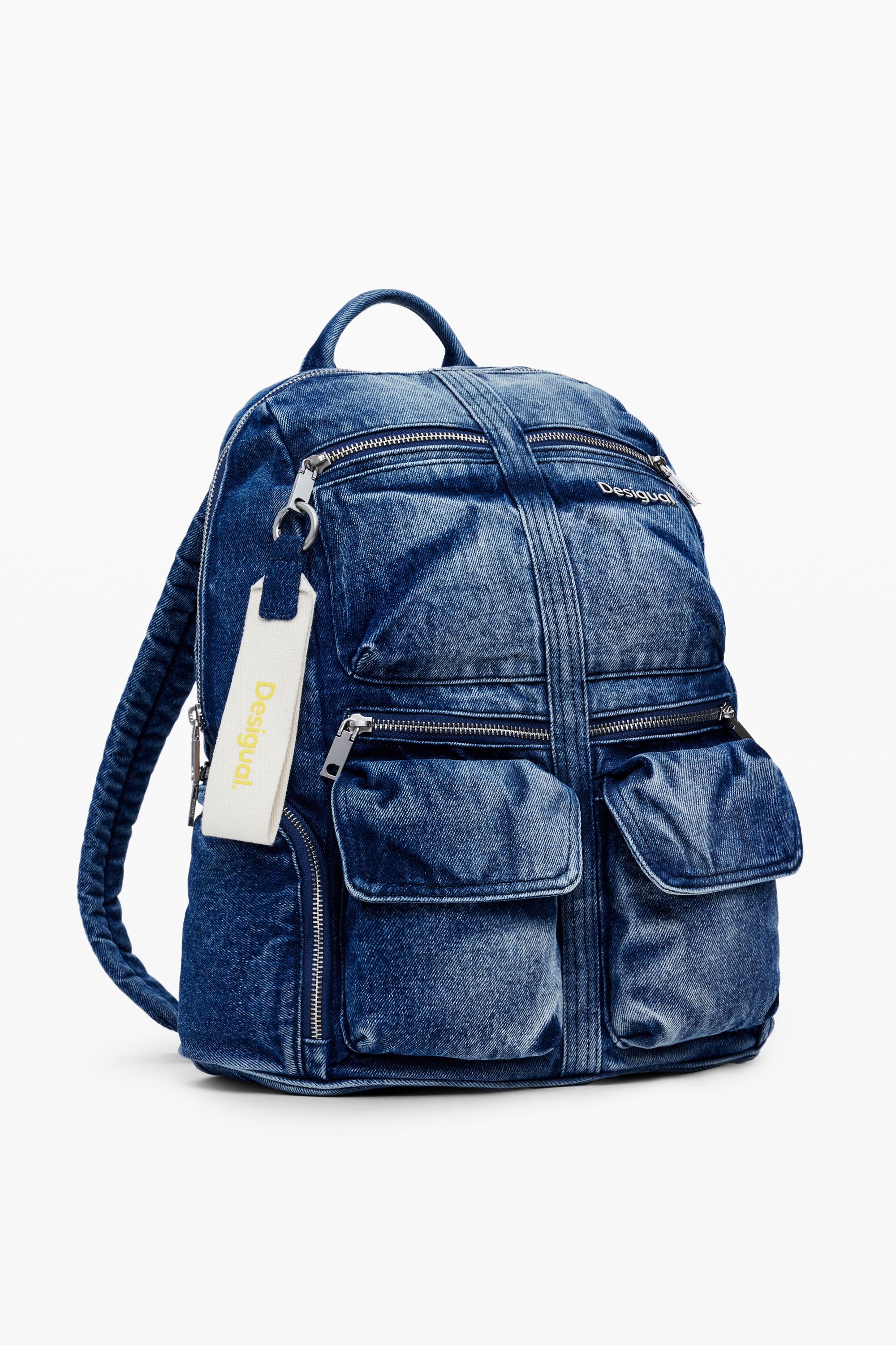Desigual Denim L backpack Women Cotton Blue U