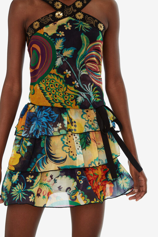 Short Flared Dress Paisley galáctico Designed by M. Christian Lacroix | Desigual