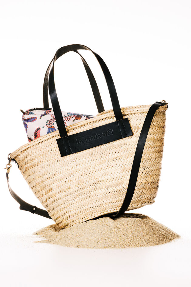 Large basket with contrasting straps