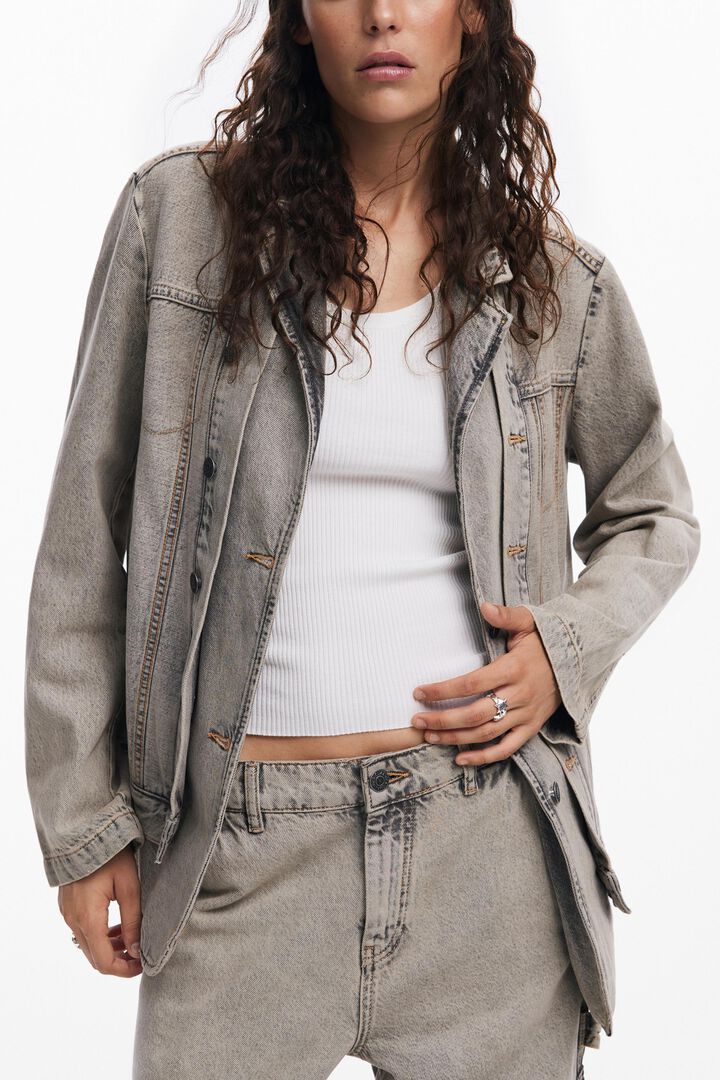 Distressed denim blazer | Desigual
