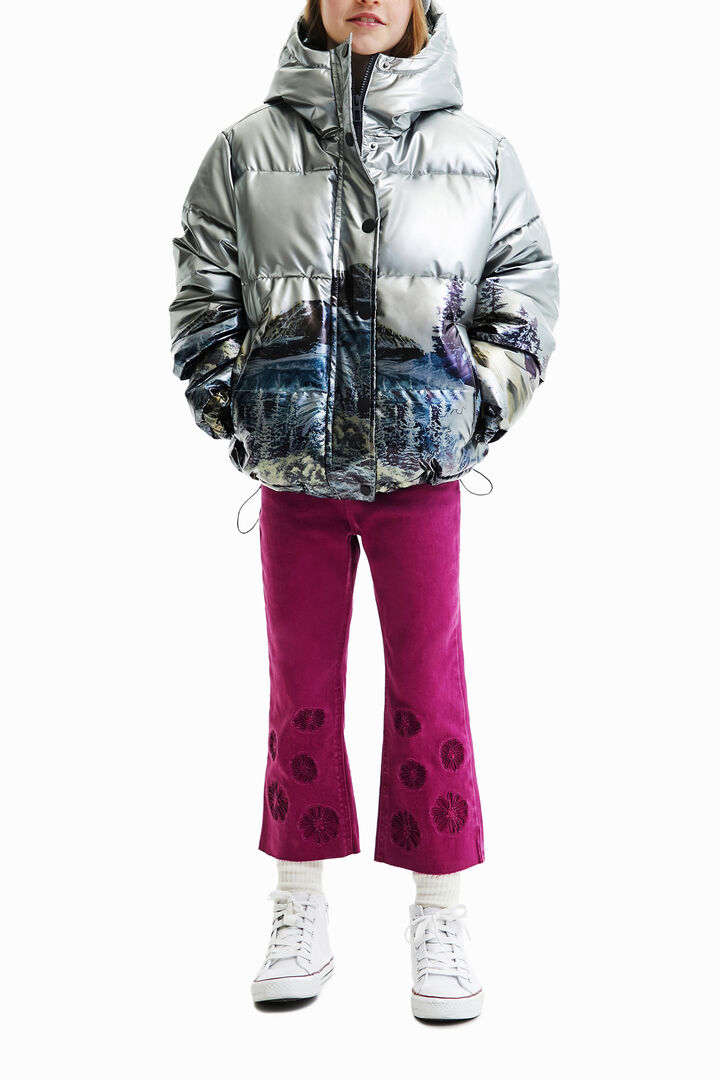 Short padded metallic jacket | Desigual